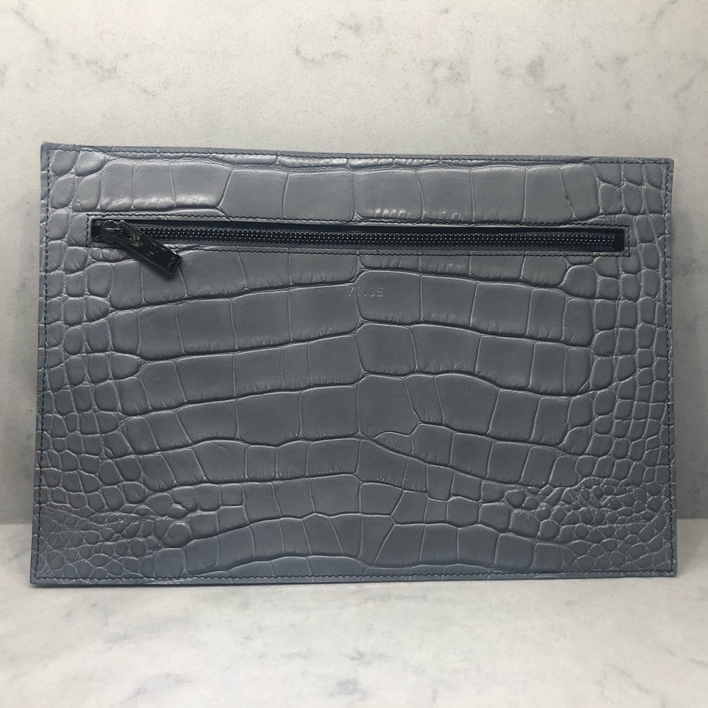 Vince Croc Embossed Leather Snap-on Pouch (2)